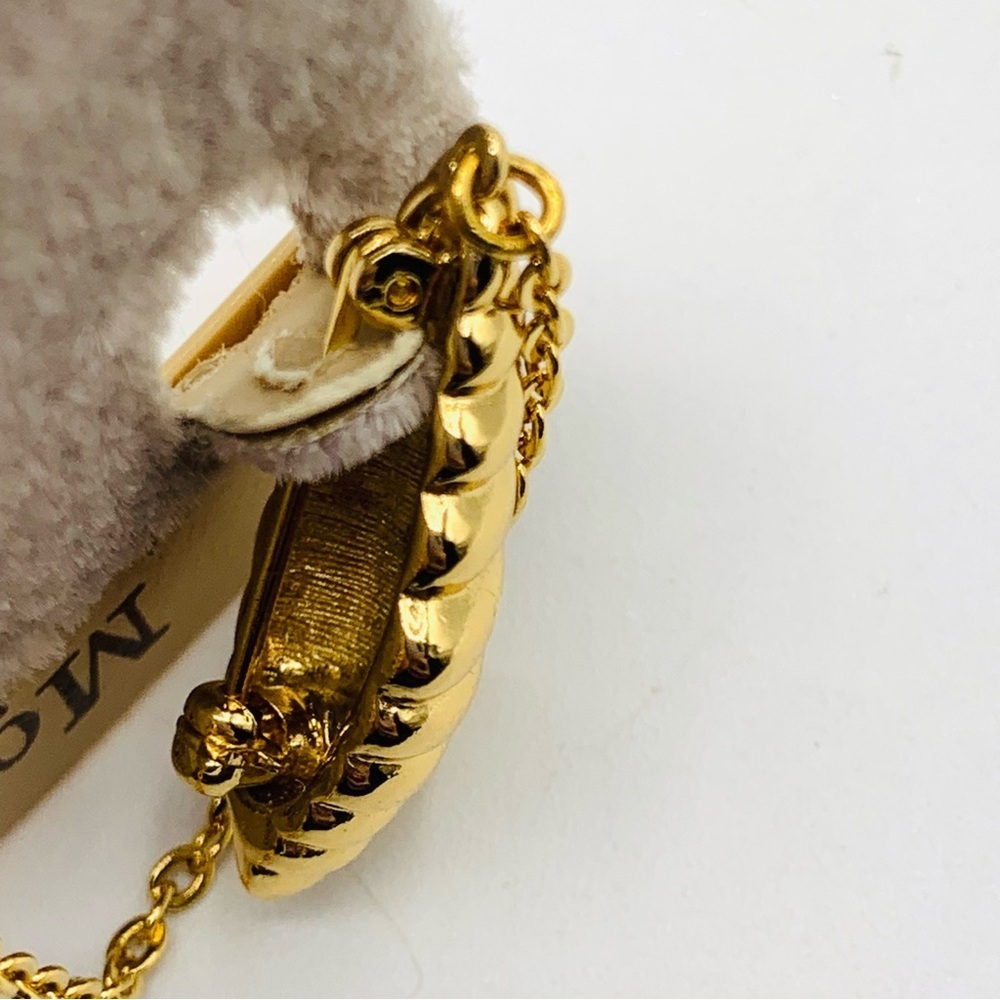 Vintage Signed Monet Gold Tone Bee with Hive Double Brooch Sweater Guard - Picture 6 of 9